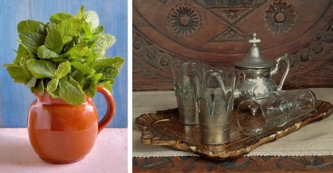 Jug_of_fresh_mint_and_Moroccan_tea-set