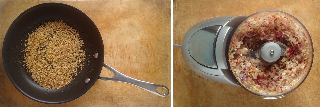 Toasting_spice_seeds_in_a_small_frying_pan_and_blending_ingredients_to_make_a_spice_paste