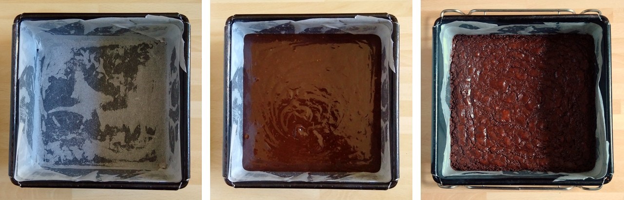 Baking_tin_to_raw_mixture_to_cooked_mixture_vegan_chocolate_brownie