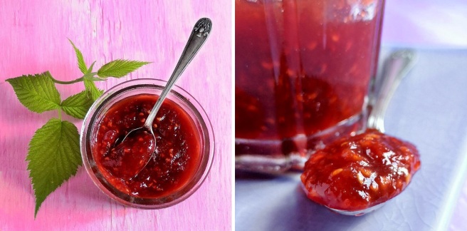 Overhead_and_close-up_of_reduced_sugar_raspberry_jam