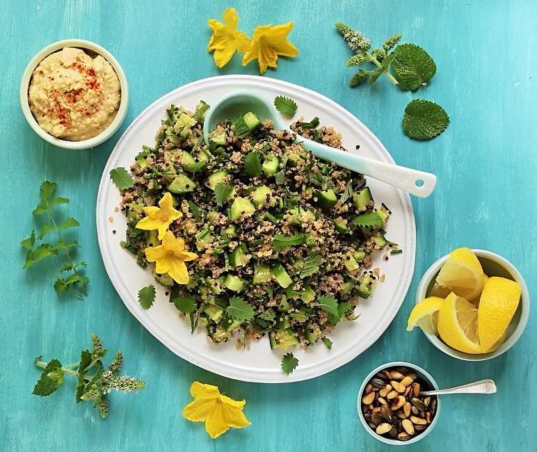 Overhead_view_of_home-made_cucumber_and_quinoa_salad