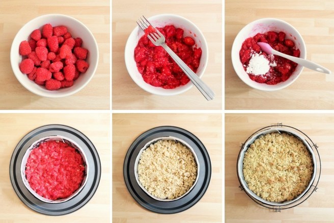 Steps_10_to_15_in_making_raspberry_and_pistachio_crumble_cake