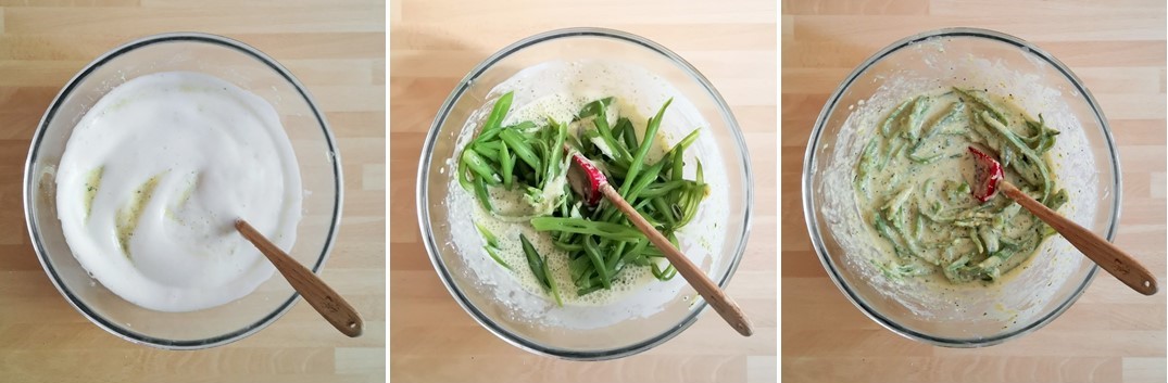 Folding_in_whisked_aqua_fava_and_runner_beans_into_fritter_batter