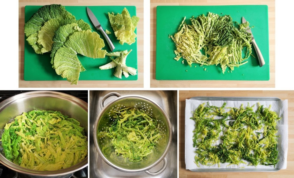 Steps_showing_the_preparation_of_Savoy_cabbage_before_deep_frying