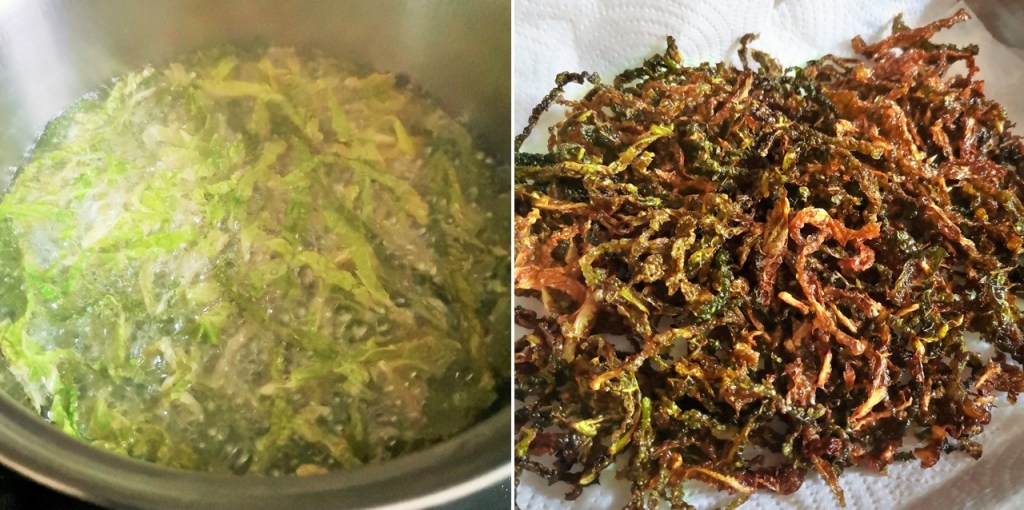 Deep_frying_and_deep_fried_Savoy_cabbage