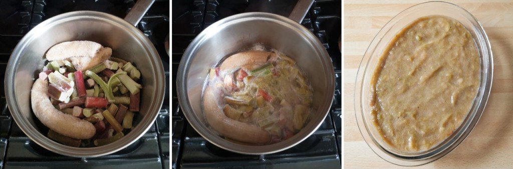 3_images_to_show_the_making_of_frozen_rhubarb_and_banana_compote