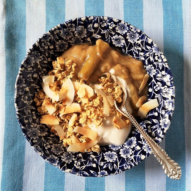 Cereal_bowl_of_granola_with_coconut_yogurt_and_homemade_rhubarb_and_banana_compote