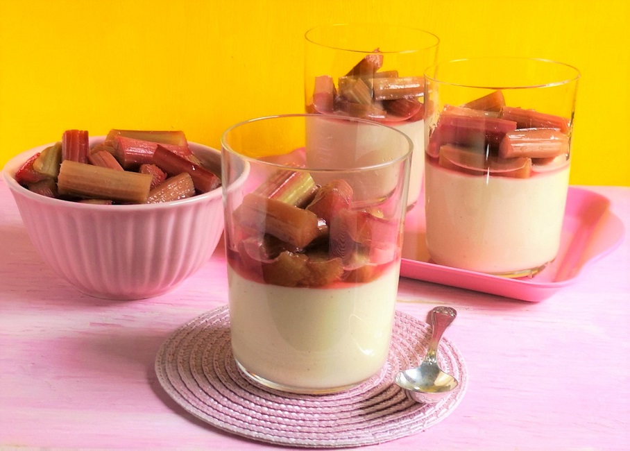White_chocolate_and_coconut_mousse_topped_with_cooked_spring_rhubarb