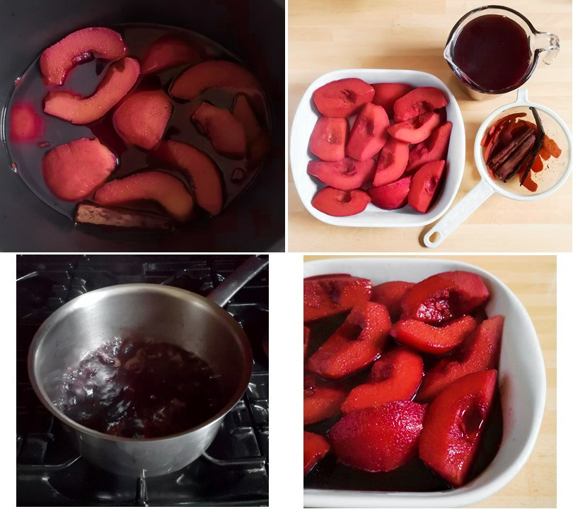 4_prep_shots_showing_reducing_mulled_wine_to_syrup