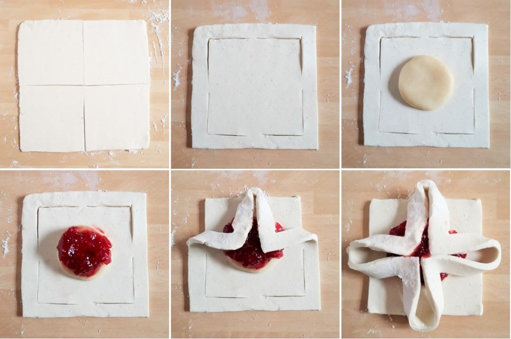 Gluten-free_dairy-free_vegan_rough_puff_pastry_being_shaped_into_individual_raspbery_and_almond_pastries