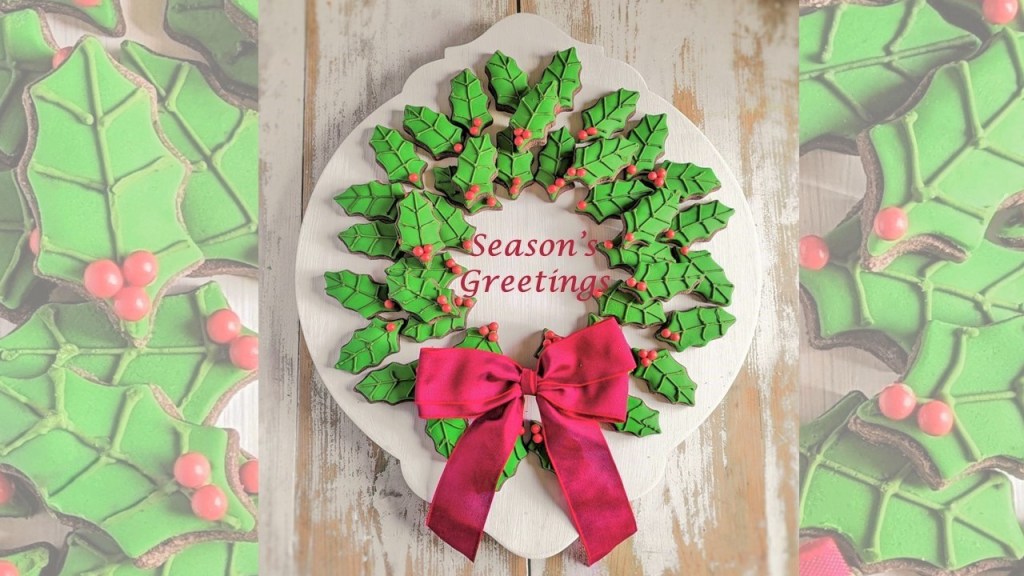 Gluten-free_vegan_shortbread_holly_garland