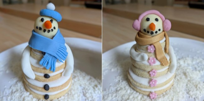 Decorated_shortbread_snowman_and_snowlady